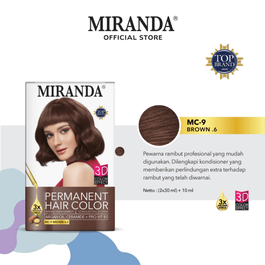 Miranda Hair Care MC9 Brown Creme Hair Colour 1pcs