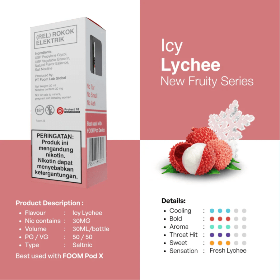Foom Liquid Icy Lychee Rokok Elektrik