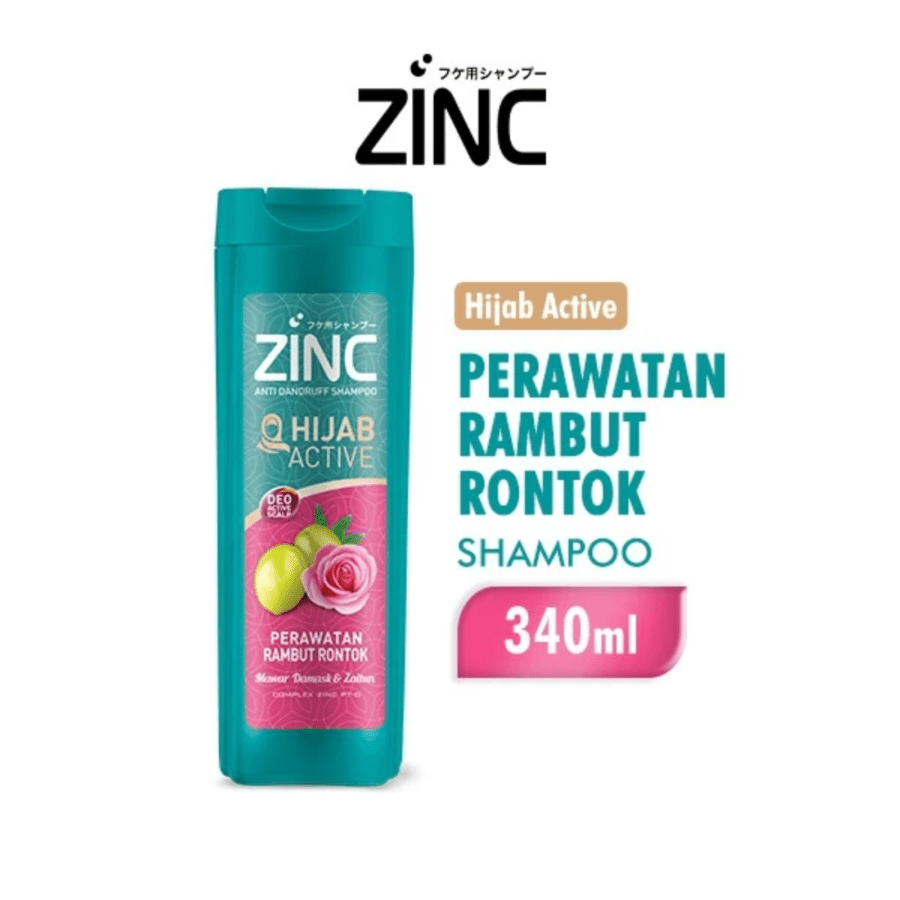 Zinc Hijab Active Perawatan Rambut Rontok Shampoo 340ml