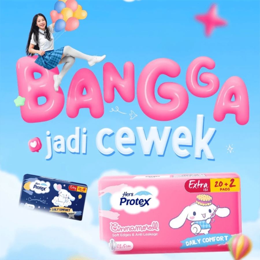 Hers Protex Daily Comfort Night Cinnamoroll 35 cm Pembalut Kewanitaan 12pads