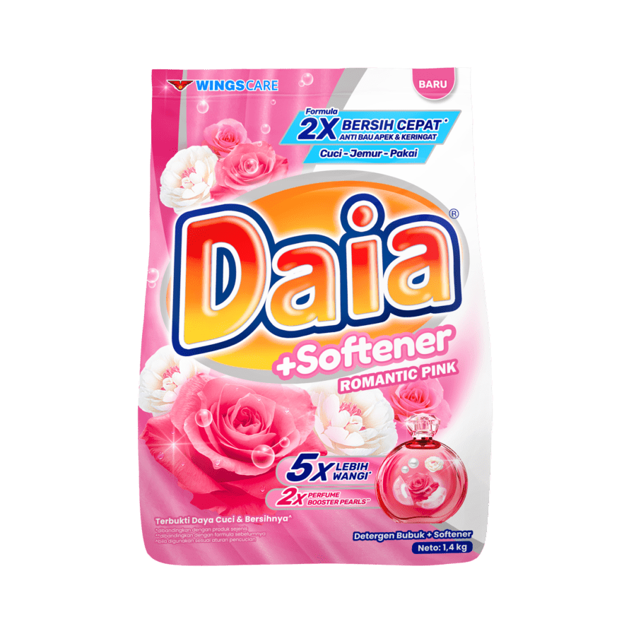 Daia Plus Softener Romantic Pink Deterjen Bubuk 1400gram