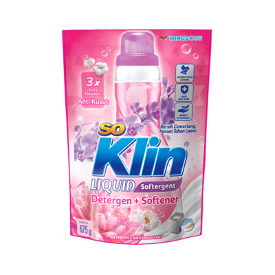 SoKlin Liquid Biomatic + Softener Pink Deterjen Cair