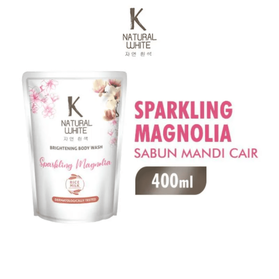 K Natural White Sparkling Magnolia Brightening Body Wash Pouch 400ml