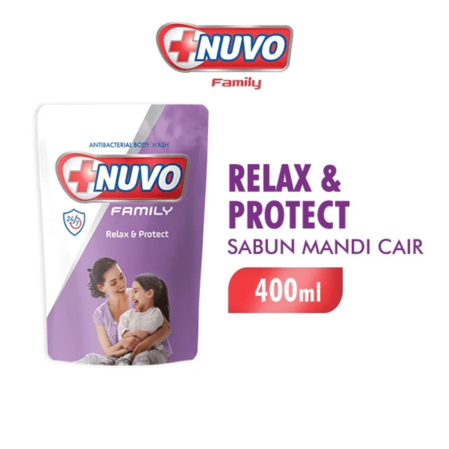 Nuvo Family Relax & Protect Antibacterial Body Wash Refill 400ml