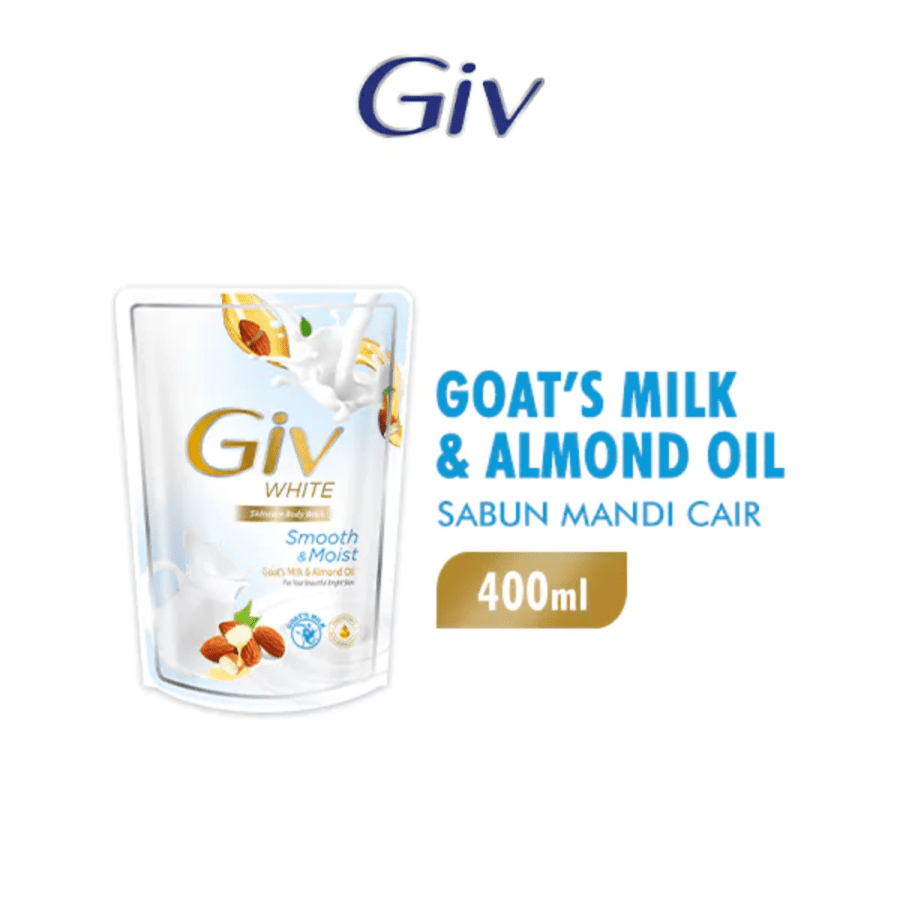 Giv White Smooth & Moist Goat's Milk & Almond Oil Body Wash 400ml