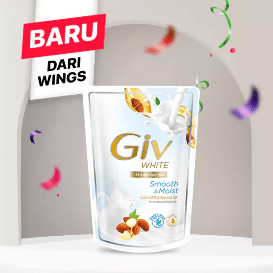 Giv White Smooth & Moist Goat's Milk & Almond Oil Body Wash 400ml
