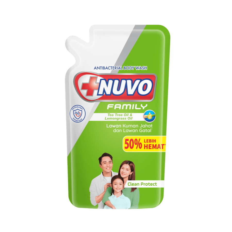 Nuvo Family Clean Protect Antibacterial Body Wash Pouch 800ml