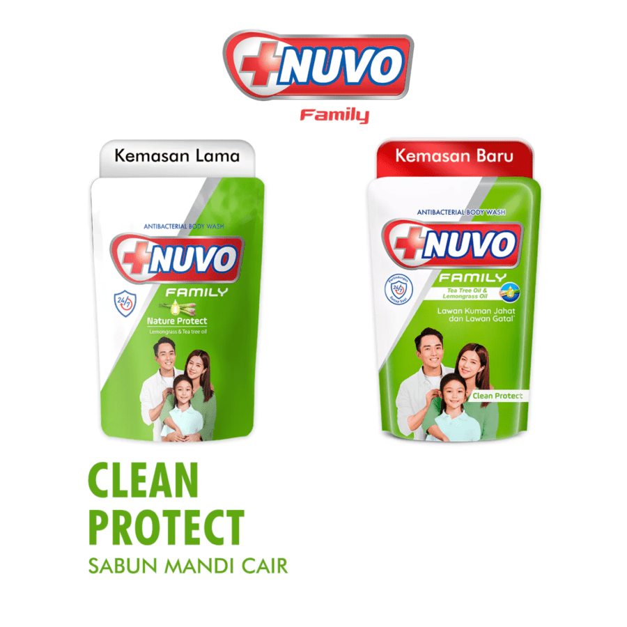 Nuvo Family Clean Protect Antibacterial Body Wash Pouch 800ml