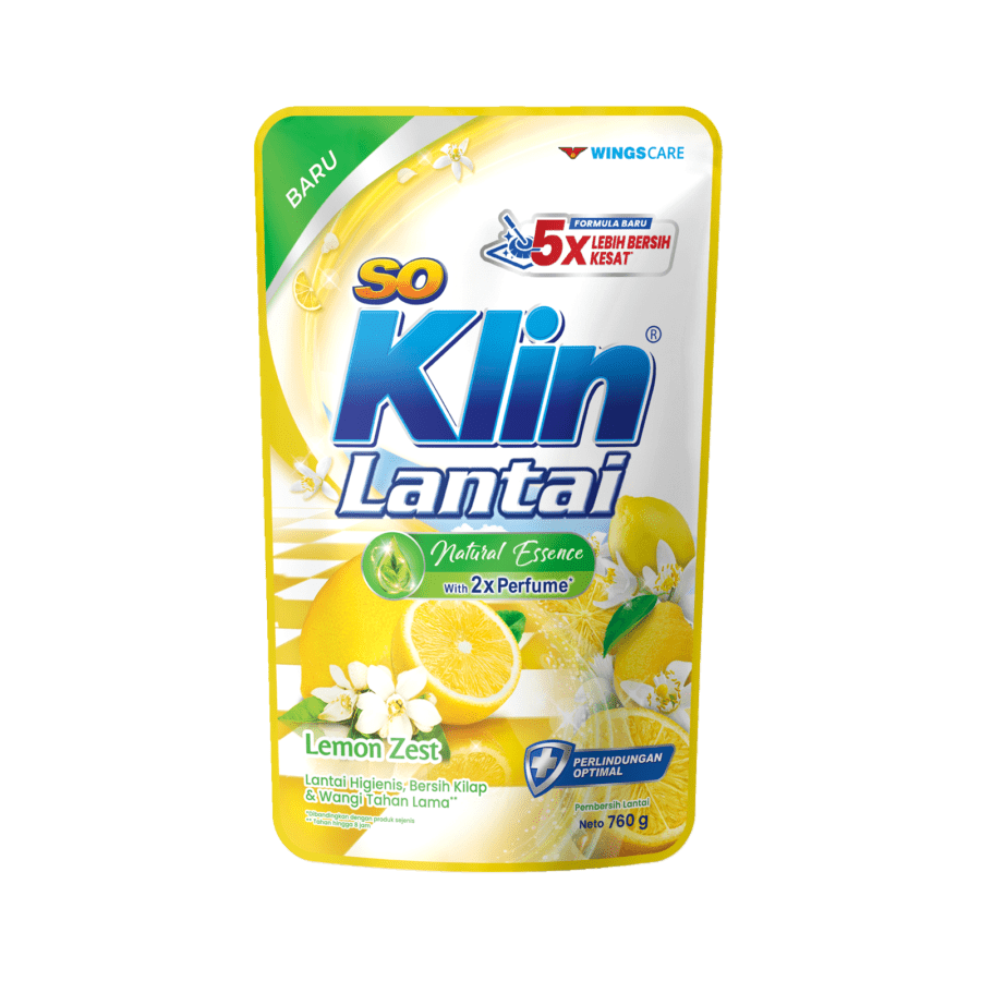SoKlin Lemon Zest Pembersih Lantai Pouch