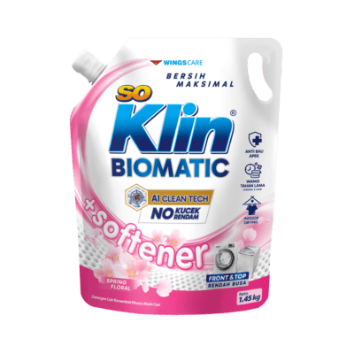 SoKlin Biomatic + Softener Spring Floral Front & Top Load Deterjen Cair