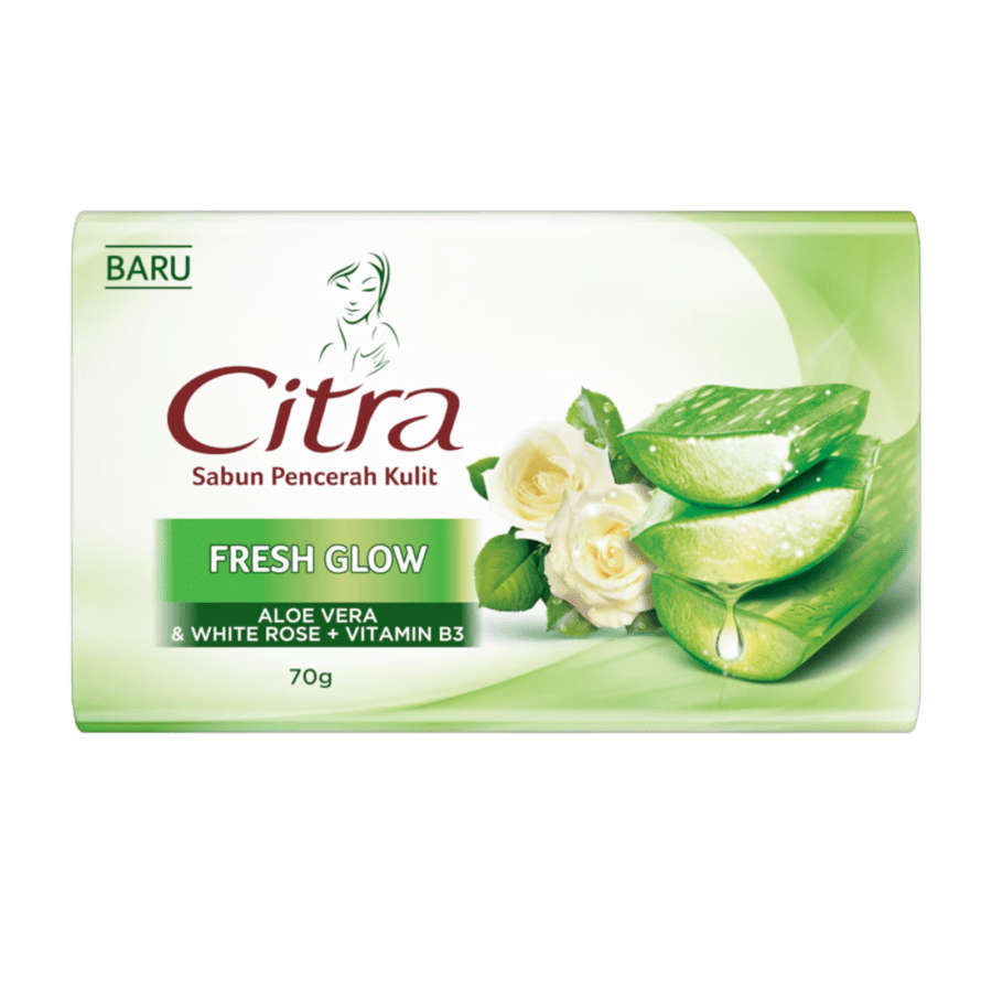 Citra Fresh Glow Aloevera & White Rose + Vitamin B3 Sabun Batang 70gram