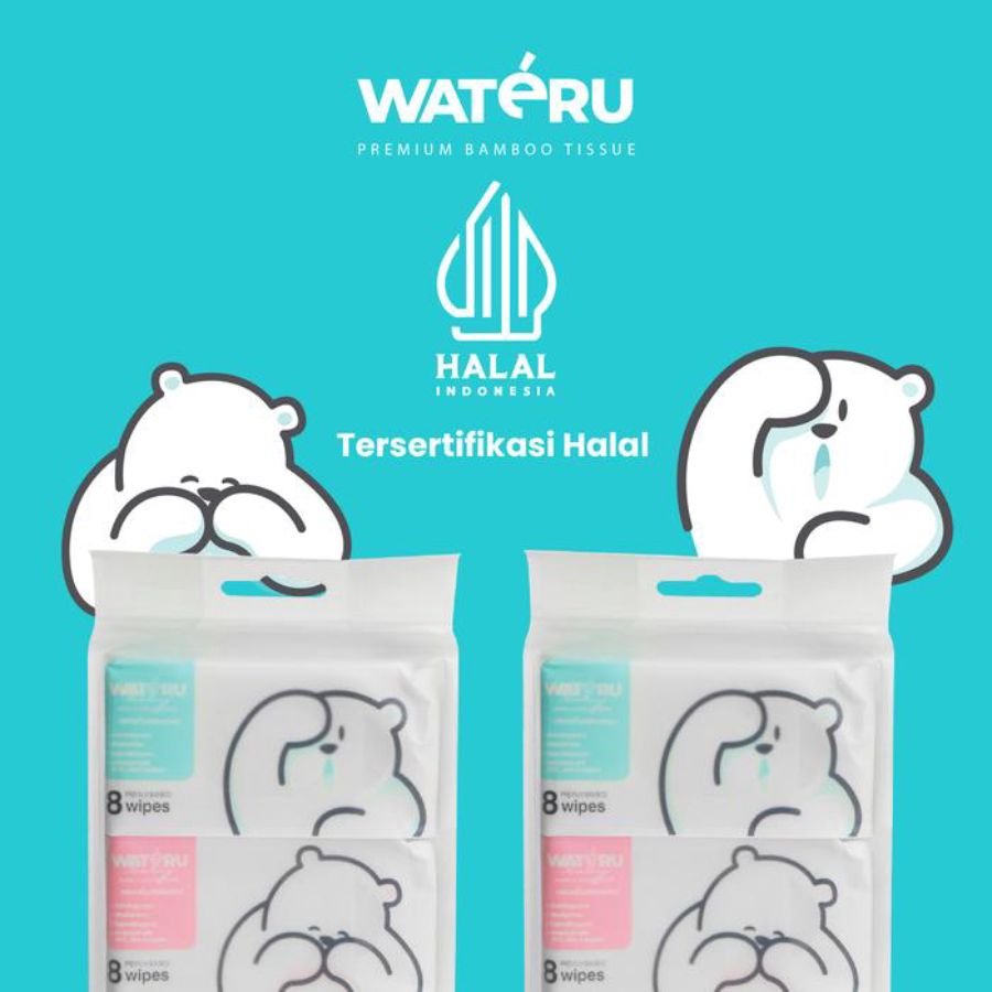 Wateru Baby Wet Wipes 8 pcs x 8 sheets 1pcs