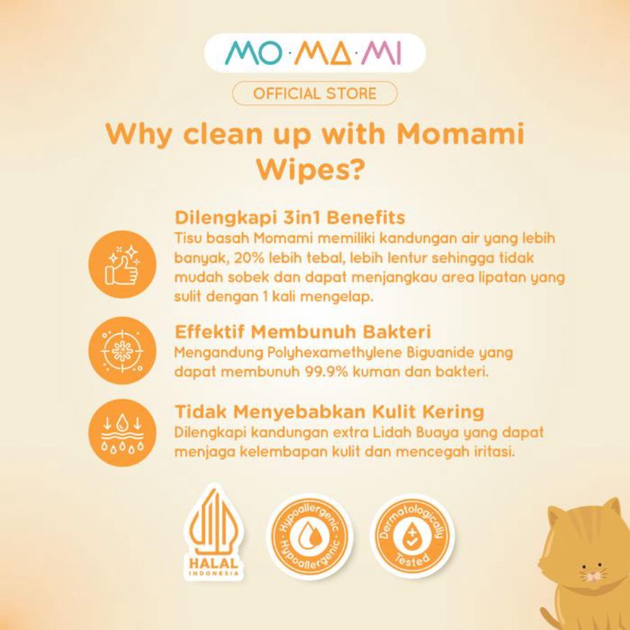 Momami Antibacterial Wipes Baby Fresh 30sheets