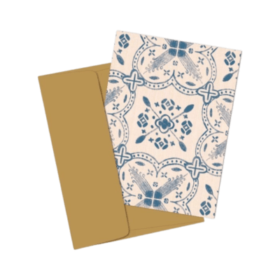 Capricorn Design Vintage Blue CB 009 8cm x 12cm Greeting Card