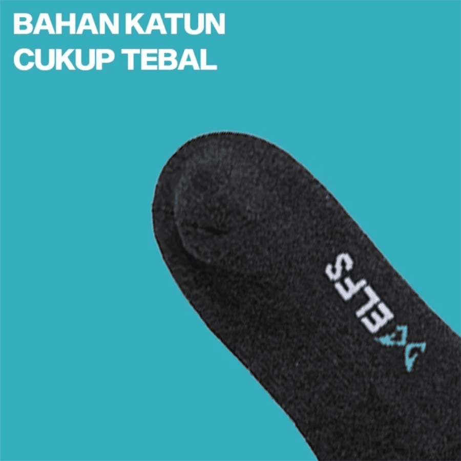 Elfs Active Kaos Kaki Olahraga Putih Katun Sport Socks with Ankle Tab