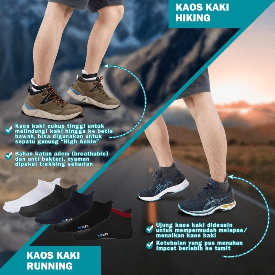 Elfs Active Kaos Kaki Olahraga Putih Katun Sport Socks with Ankle Tab