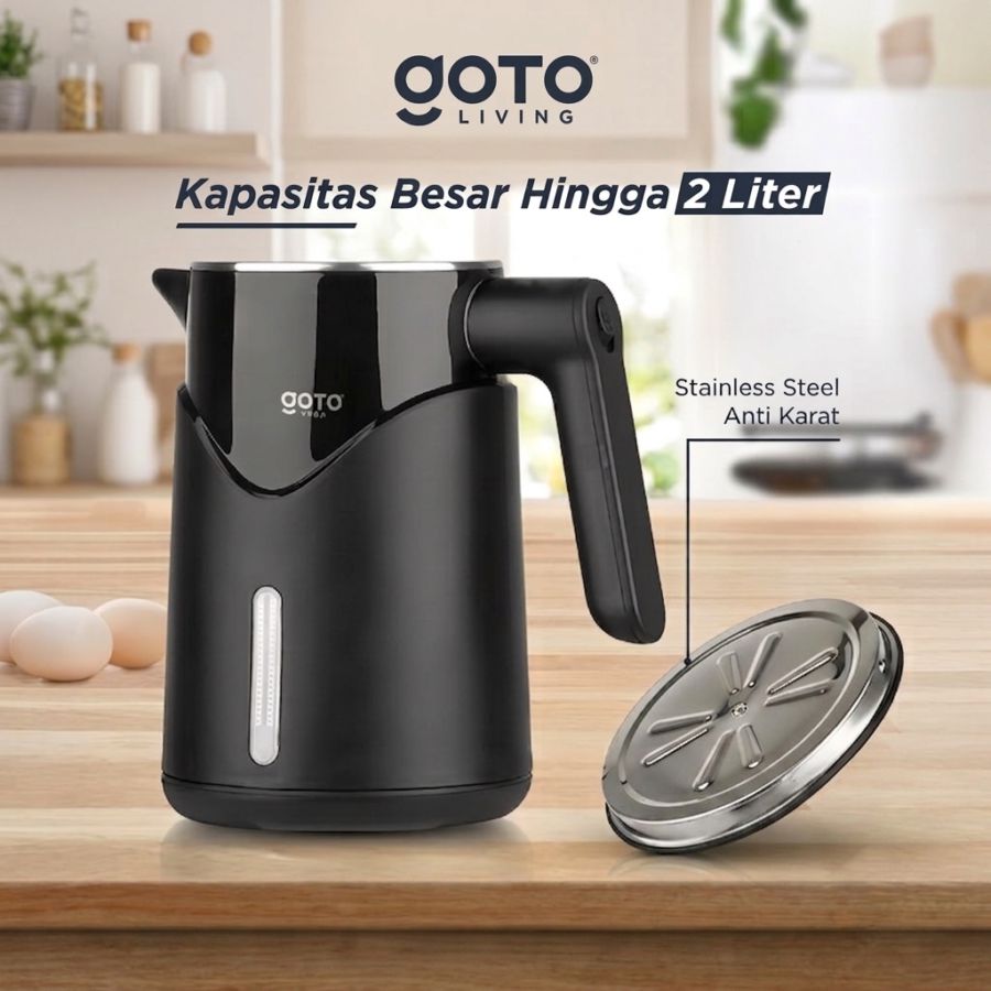 Goto Voda Teko Listrik Pemanas Air Stainless Steel 2 Liter