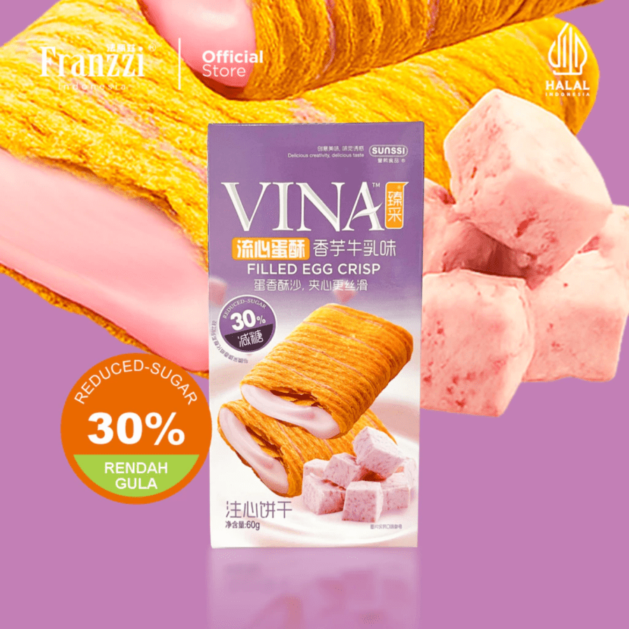 Franzzi Vina Taro Milk Flavor Filled Egg Crips 60gram