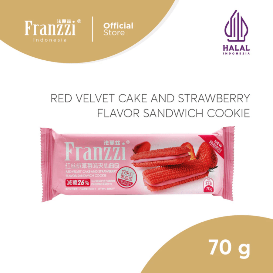 Franzzi Red Velvet & Strawberry Flavor Sandwich Cookie 70gram