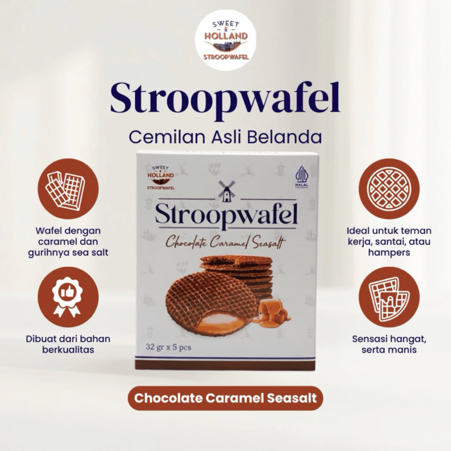 Sweet Holland Stroopwafel Chocolate Caramel Seasalt 160gram