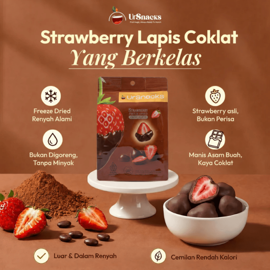 Ursnacks Freeze Dried Strawberry Chocolate
