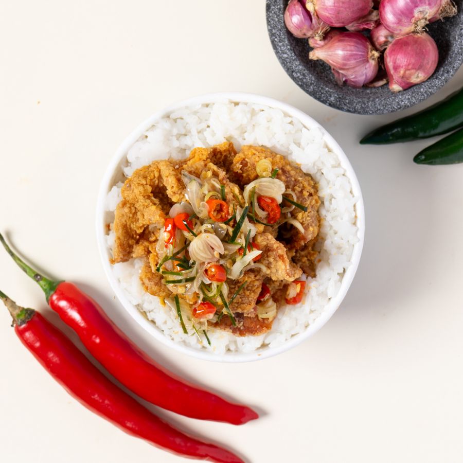 Rice Bowl Kulit Ayam Crispy Sambal Matah