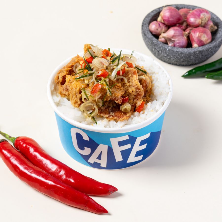 Rice Bowl Kulit Ayam Crispy Sambal Matah