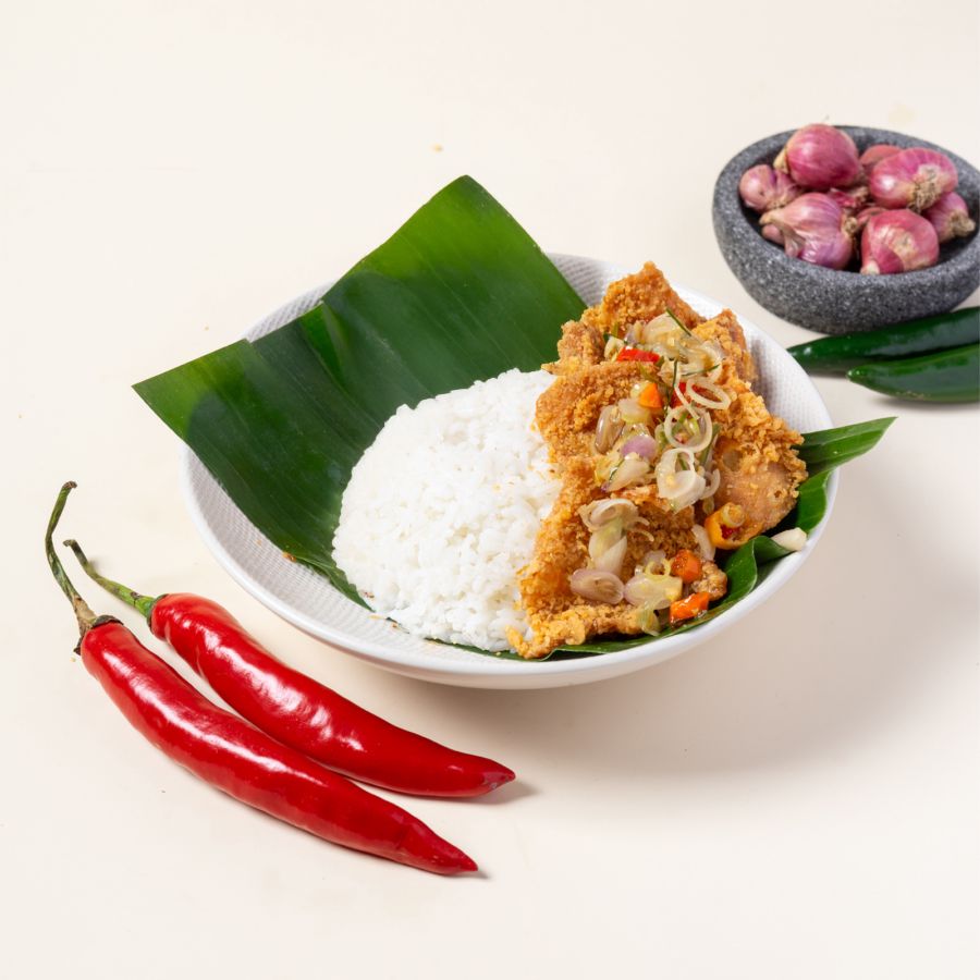 Rice Bowl Kulit Ayam Crispy Sambal Matah