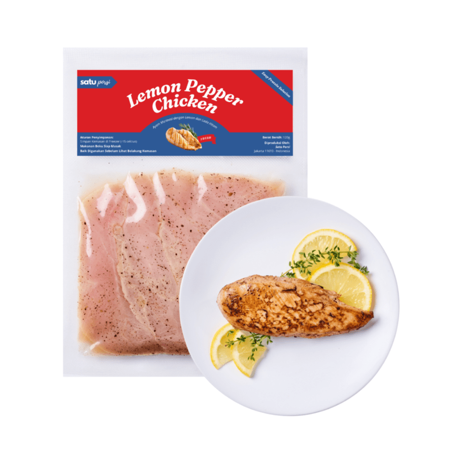 (Satu Porsi) Ayam Marinasi dengan Saus Lemon Pepper 120gr 1pcs