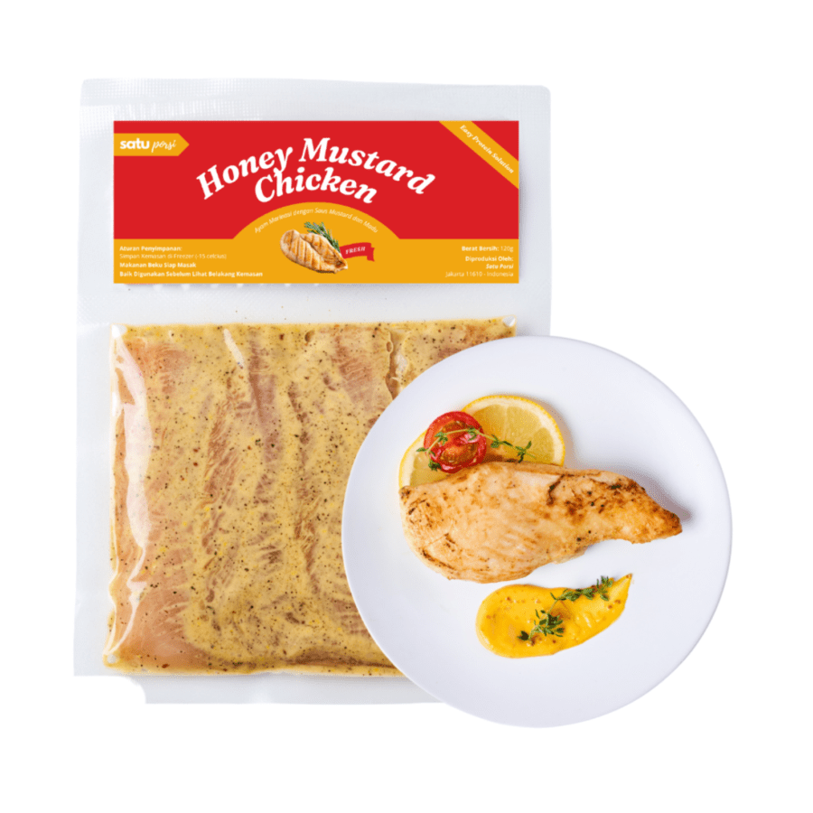 (Satu Porsi) Ayam Marinasi dengan Saus Honey Mustard 120gram 1pcs