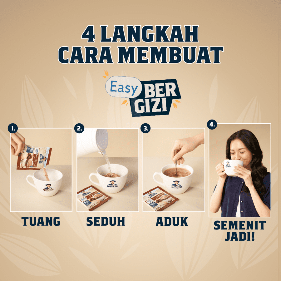 Quaker 3in1 Vanilla Minuman Sereal Oat (28gr x 8 sachet) 224gram