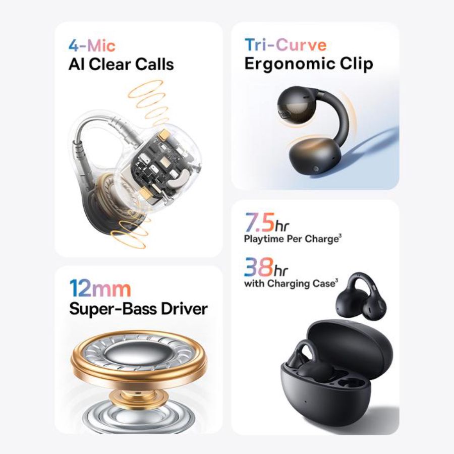 Baseus Bass Open-Ear True Wireless Earbuds Stellar White BC1 1pcs