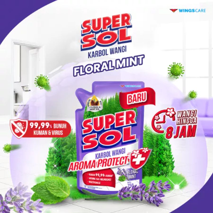 Supersol Floral Mint Karbol Pembersih Lantai