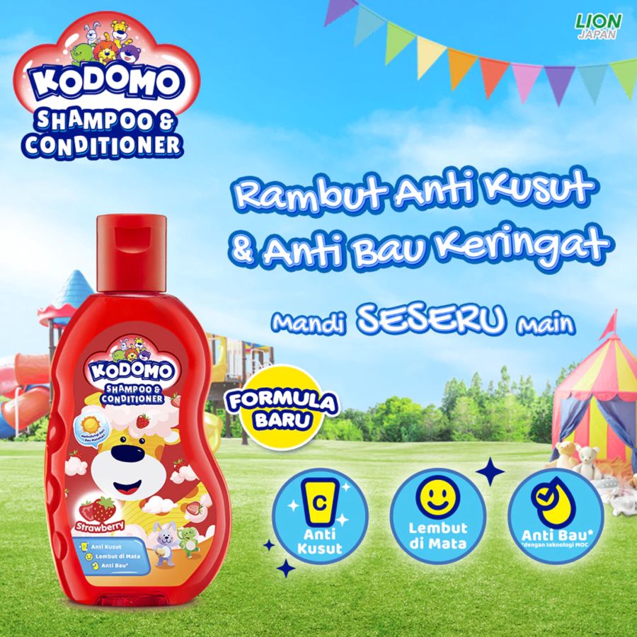 Kodomo Shampoo Gel Strawberry Shampoo Bayi Botol