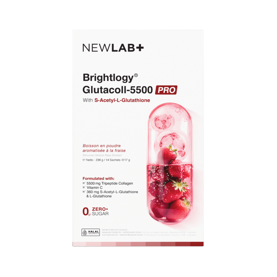 Newlab Brightlogy Glutacoll 5500 PRO Suplemen Kolagen 17gram, 14sachet