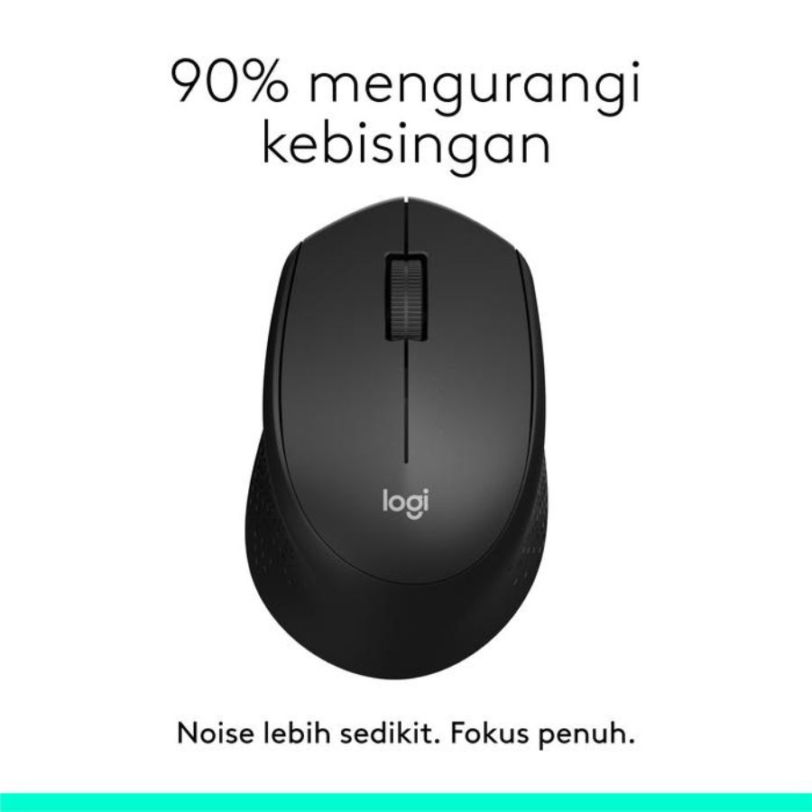 Logitech M331 Silent Wireless Mouse Hitam 1pcs