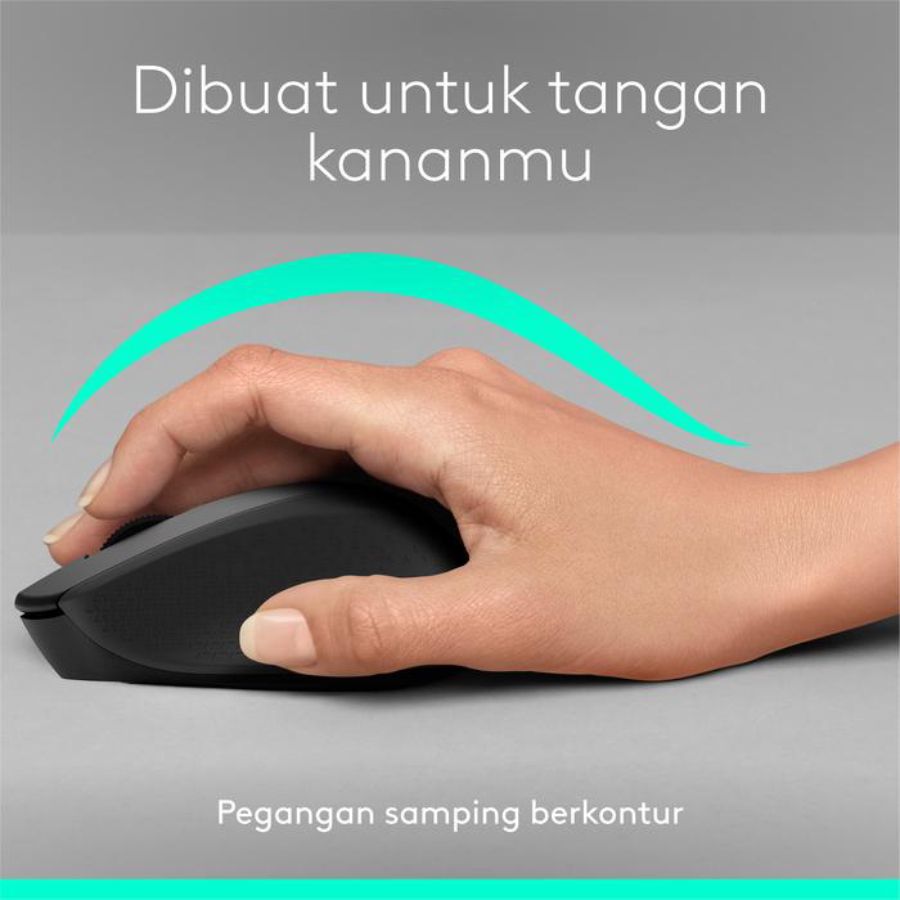 Logitech M331 Silent Wireless Mouse Hitam 1pcs