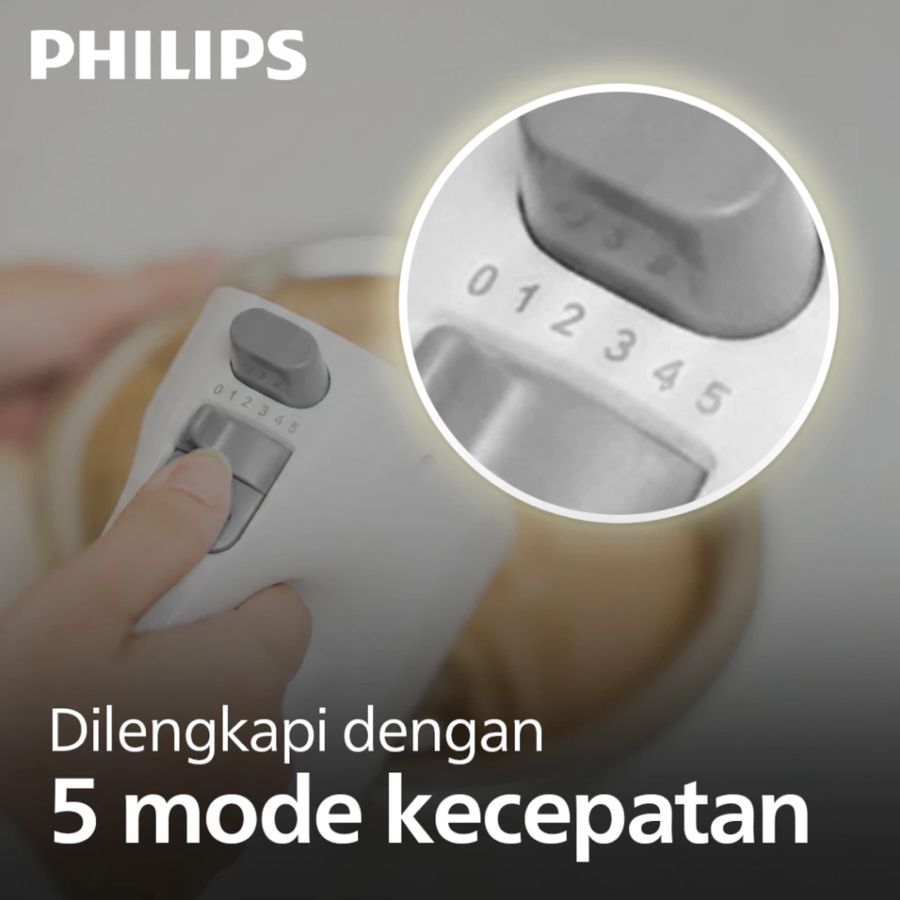 Philips Hand Mixer 5 Speed 170W White HR1552/50 1pcs