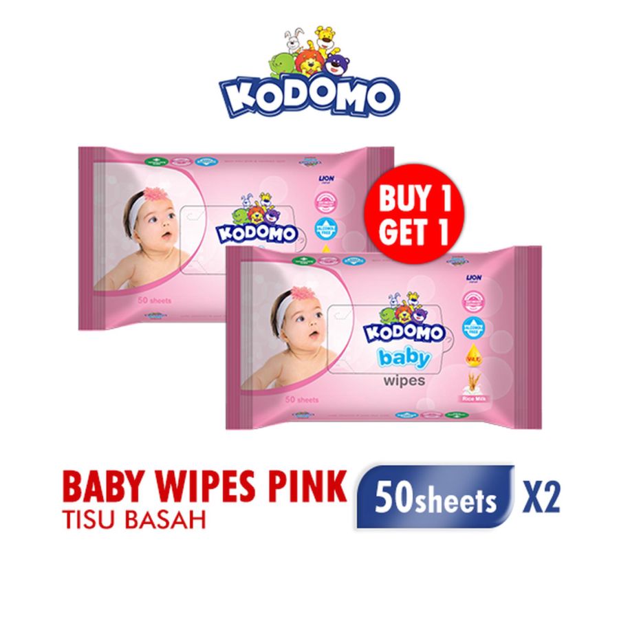 Kodomo Baby Wipes Rice Milk Pink Buy 1 Extra 1