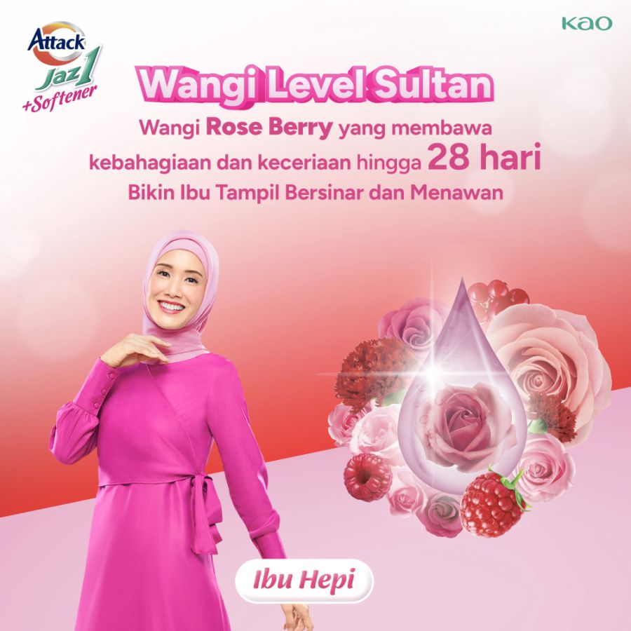 Attack Jaz1 Deterjen Bubuk + Softener Rose Berry Deterjen Bubuk 1200gram