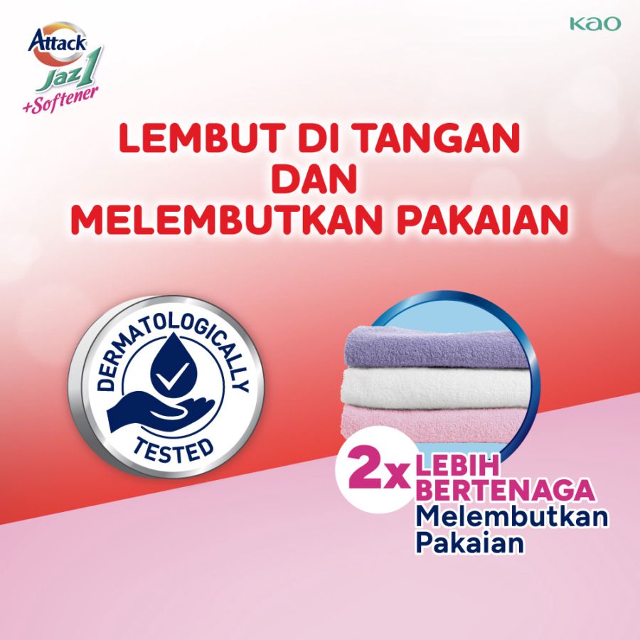 Attack Jaz1 Deterjen Bubuk + Softener Rose Berry Deterjen Bubuk 1200gram