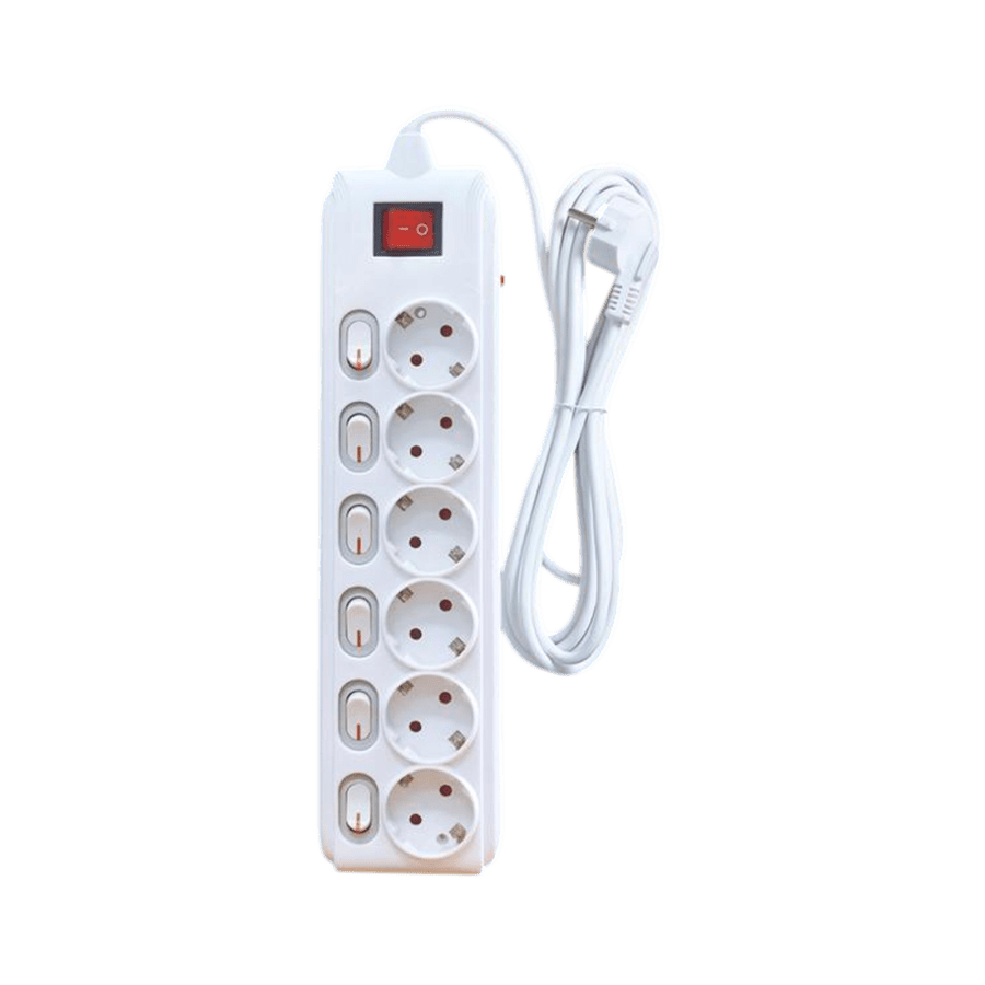 Kenmaster Stop Kontak F-66 Switch 6 Lubang 1.5 Meter STKA105 1pcs