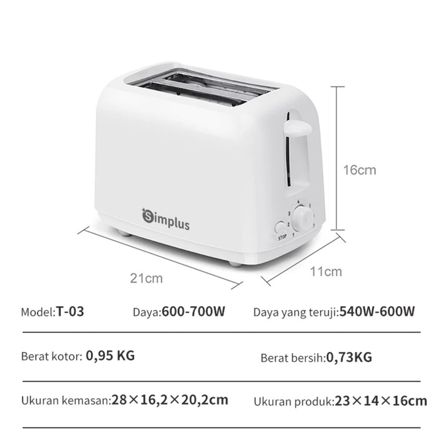 Simplus Toaster Pemanggang Roti Elektrik