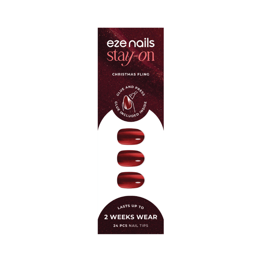 Eze Nails Stay On Christmas Fling Kuku Palsu Tempel