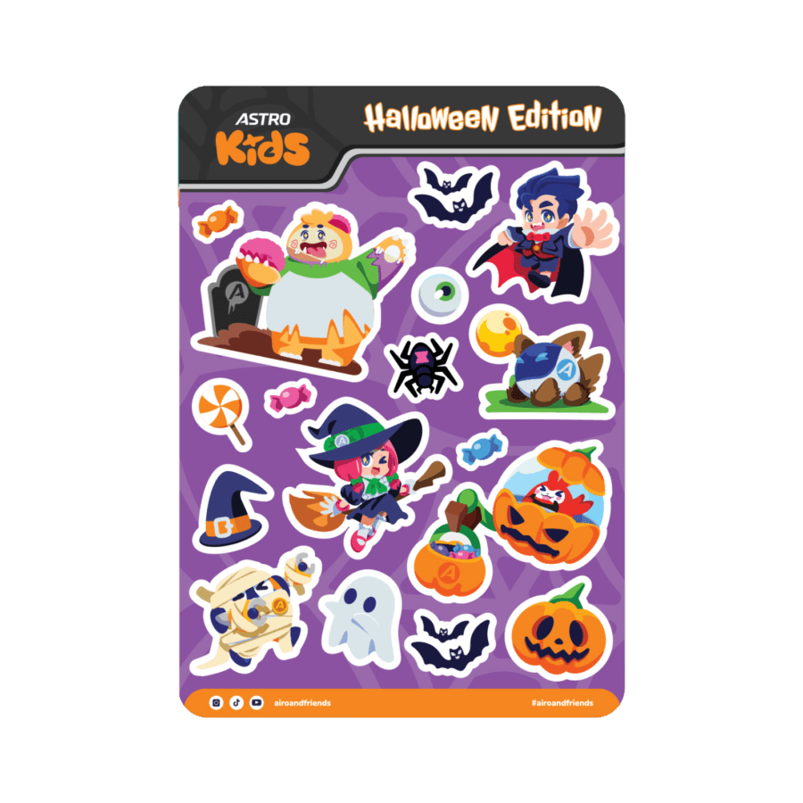 Sticker Sheet Airo & Friends Boo Boo Club Astro Kids