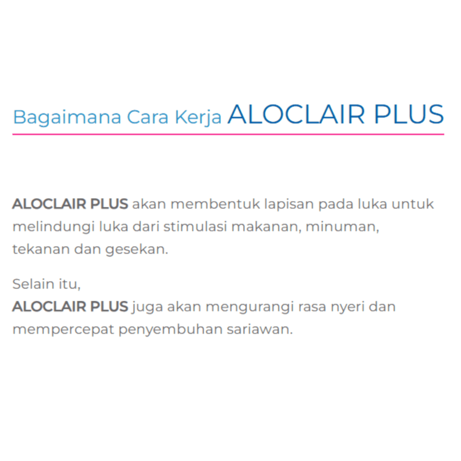 Aloclair Plus Gel Salep Sariawan dan Luka di Mulut