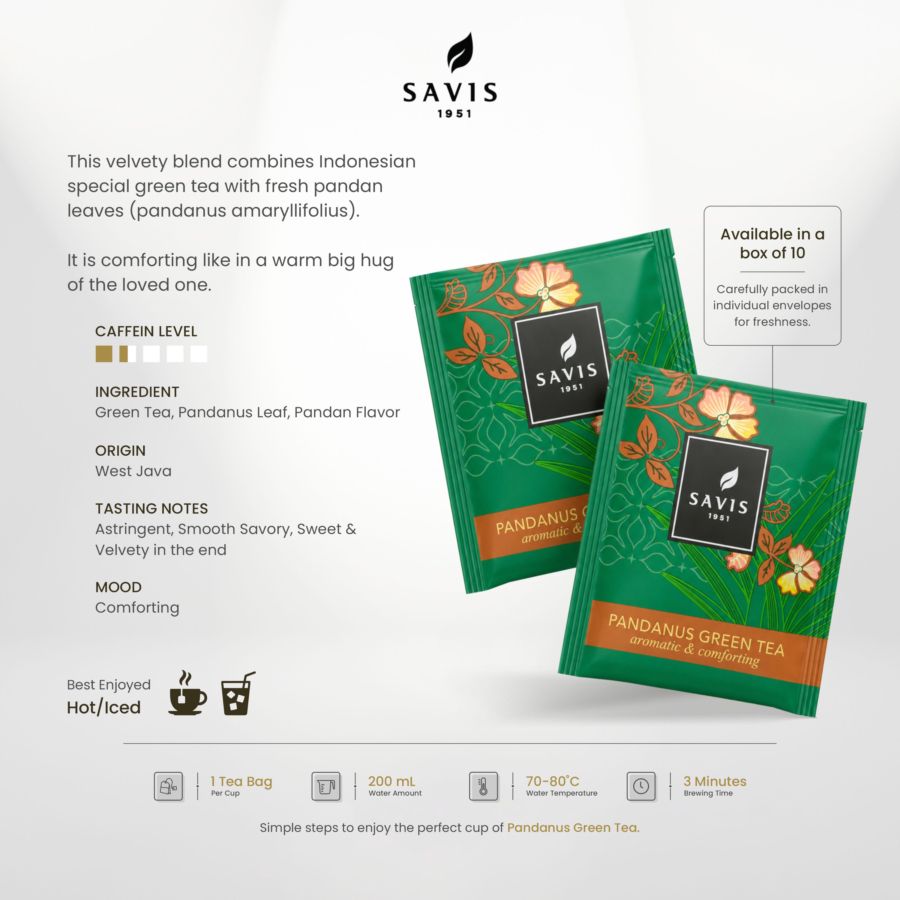 Savis Pandanus Greentea Tea Bag