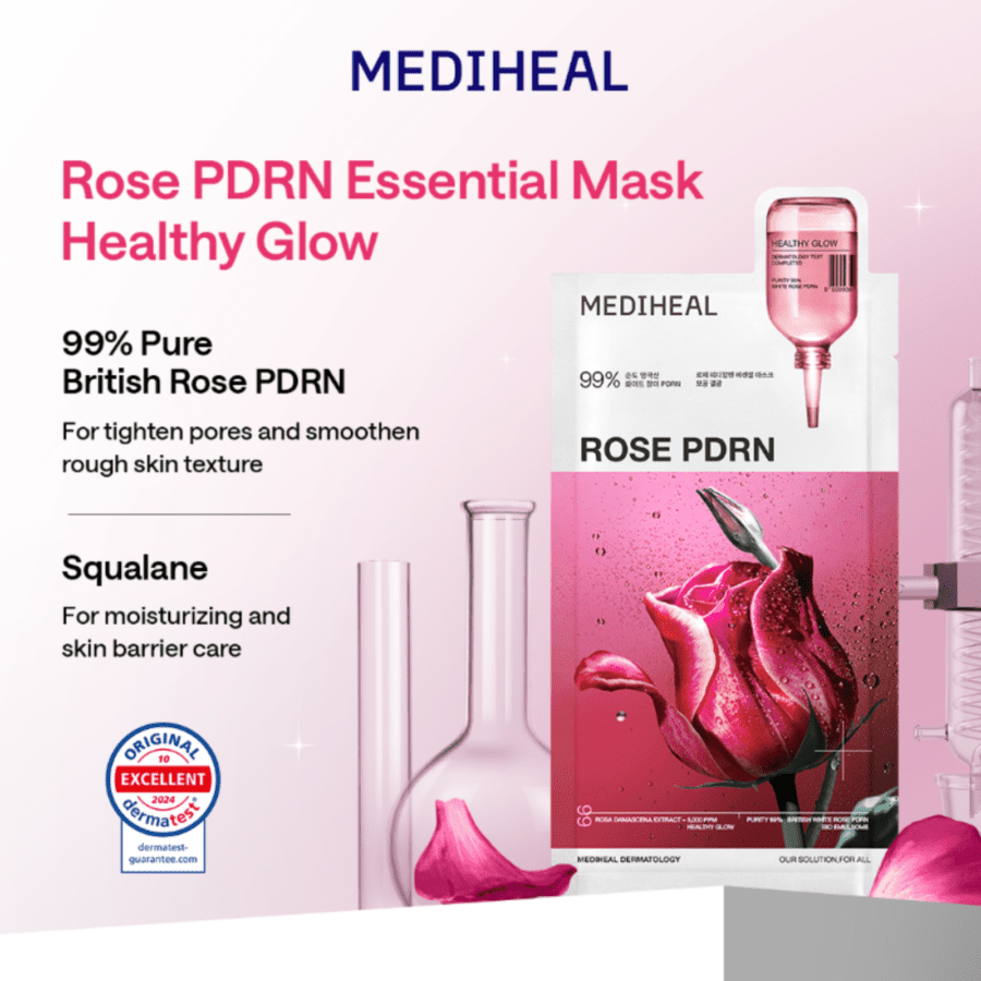 Mediheal Rose Pdrn Essential Healthy Glow Sheet Mask