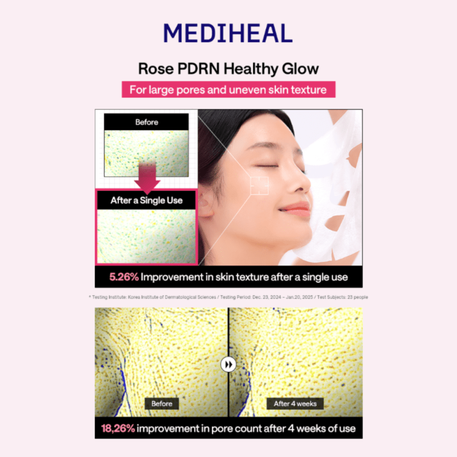 Mediheal Rose Pdrn Essential Healthy Glow Sheet Mask