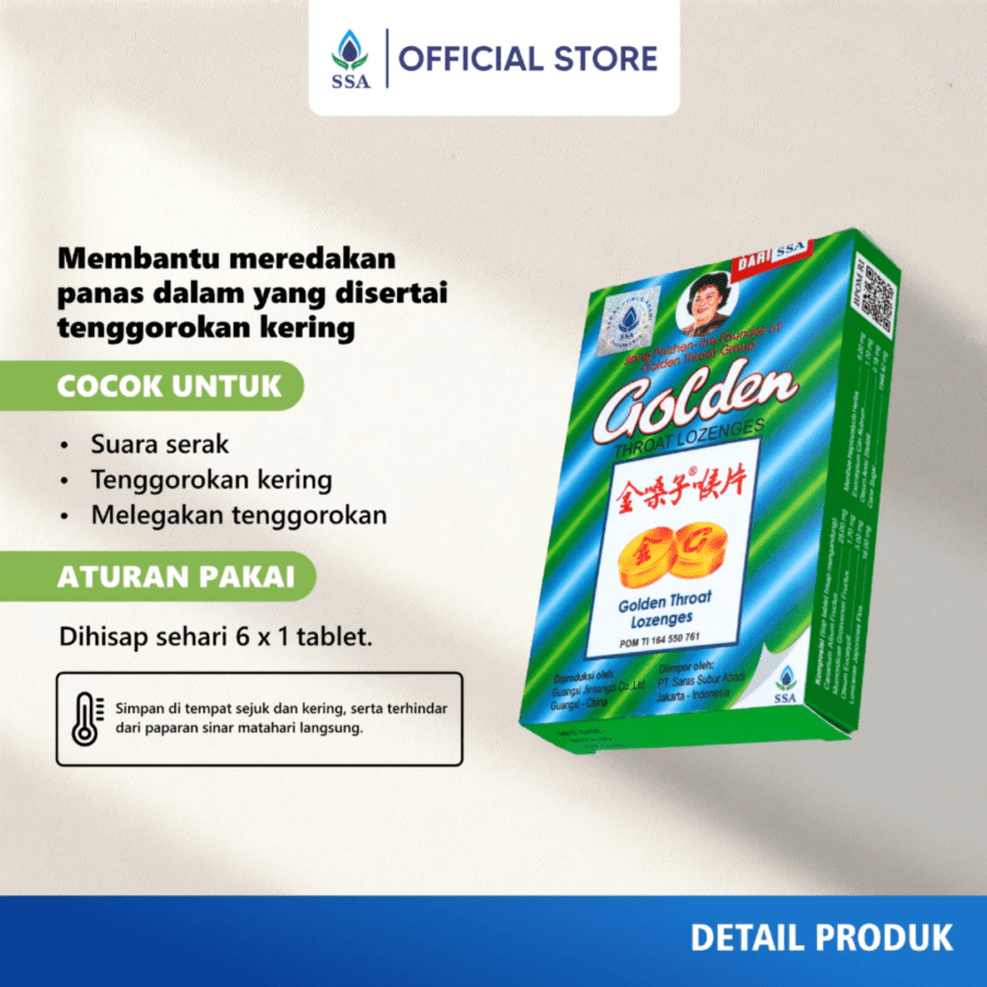 Golden Throat Lozenge Permen Pereda Sakit Tenggorokan